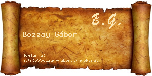 Bozzay Gábor névjegykártya