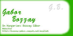 gabor bozzay business card